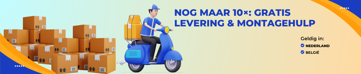 Nur 10× Kostenlose Lieferung & Montagehilfe Nur 10× Kostenlose Lieferung & Montagehilfe